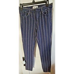 Madewell woman size‎ 2 100% cotton woven blue+ white Skinny Pants